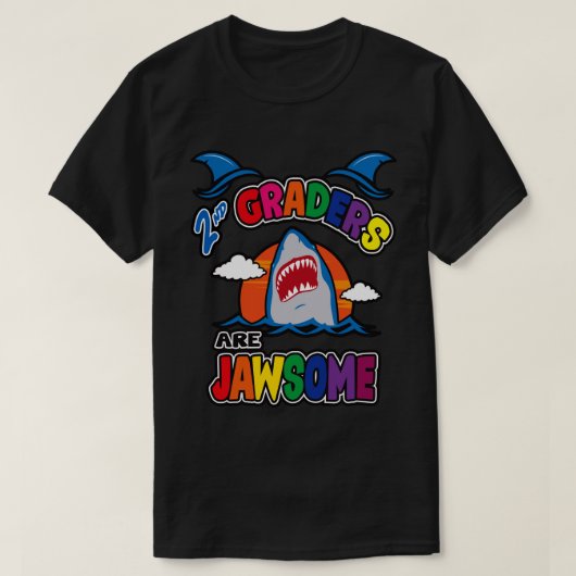Tweede graad terug naar schoolhaai jongens meisjes t-shirt (Design voorkant)
