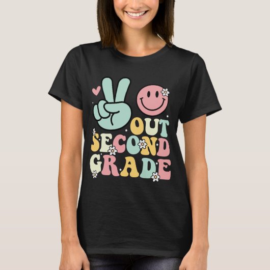 Tweede Grade Groovy - Laatste schooldag T-shirt (Voorkant)