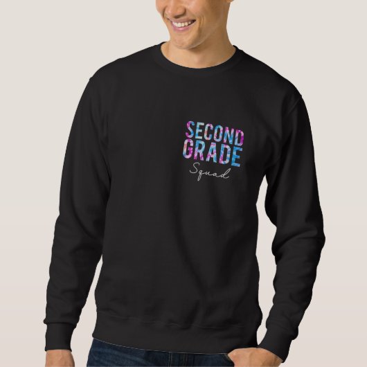 Tweede Grade Squad Tie Dye Terug naar School Schat Trui (Voorkant)