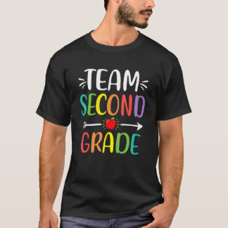 Tweede groep meisjes lerarenteam 2e graad terug t-shirt