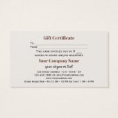 Tweede hand en Gebruikte Sjabloon van de Gift Vouc Visitekaartjes (Achterkant)
