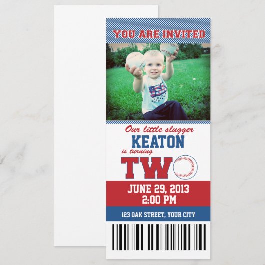 Tweede honkbal kaart (Voorkant / Achterkant)