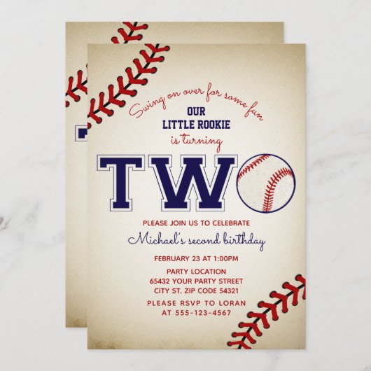 Tweede honkbal kaart (Voorkant / Achterkant)