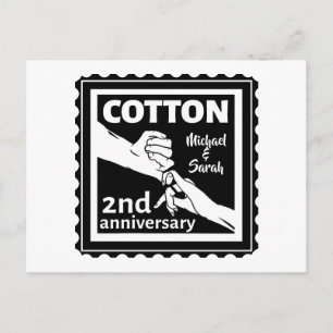 Tweede huwelijksherdenkingskoppel met handen briefkaart