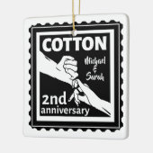 Tweede huwelijksherdenkingskoppel met handen keramisch ornament (Links)