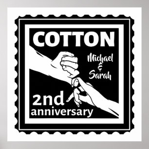 Tweede huwelijksherdenkingskoppel met handen poster