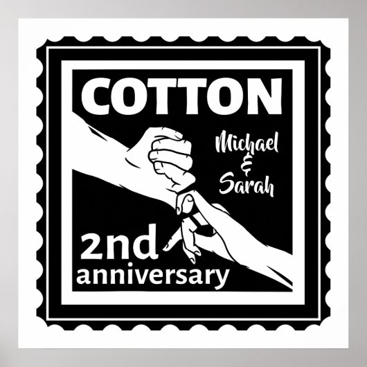 Tweede huwelijksherdenkingskoppel met handen poster (Voorkant)