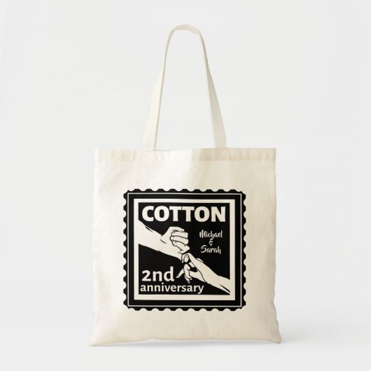 Tweede huwelijksherdenkingskoppel met handen tote bag (Voorkant)
