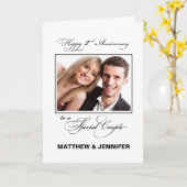 Tweede huwelijksjubileum aangepaste naam/foto kaart (Gele Bloem)