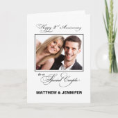 Tweede huwelijksverjaardag Aangepaste naam/foto Kaart (Voorkant)