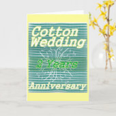 Tweede huwelijksverjaardag ~ katoen kaart (Gele Bloem)