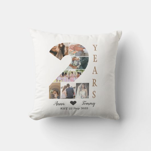 Tweede huwelijksverjaardag kussen (Voorkant)