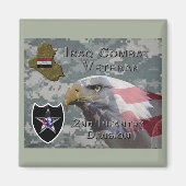 Tweede infanteriediv Irak Combat Veteran Magneet (Voorkant)