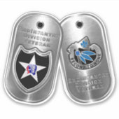 Tweede infanteriedivisie Dog-tags Sticker (Voorkant)