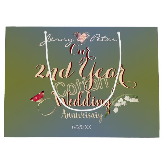 Tweede jaar Jubileum katoenweddenschap Grote Gift  Groot Cadeauzakje (Voorkant)