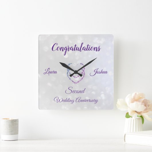 Tweede Jubileum Acrylwandklok Vierkante Klok (Huis)