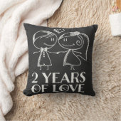 Tweede Jubileum Chalk Couple Gift Kussen (Deken)