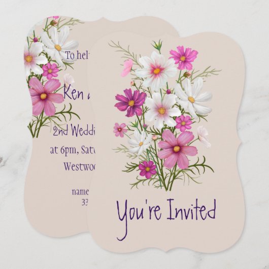 Tweede Jubileum Daisy Garden Flower Kaart (Voorkant / Achterkant)