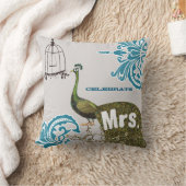 Tweede Jubileum Damask Peacock Birdcage Mrs. Kussen (Deken)