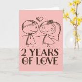 Tweede jubileum handgetekende kaart voor koppels (Gele Bloem)