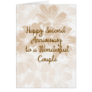 Tweede Jubileum kaart, Tan Flowers