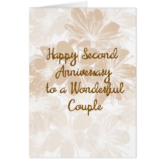 Tweede Jubileum kaart, Tan Flowers (Voorkant)