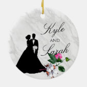 Tweede Jubileum katoencadeau Keramisch Ornament (Achterkant)