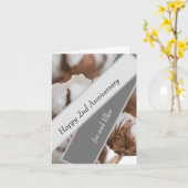 Tweede Jubileum met katoenplant Kaart (Gele Bloem)