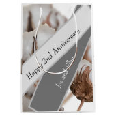 Tweede Jubileum met katoenplant Medium Cadeauzakje (Voorkant)