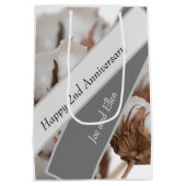 Tweede Jubileum met katoenplant Medium Cadeauzakje (Achterkant)