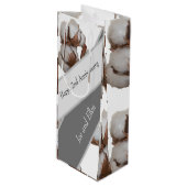 Tweede Jubileum met katoenplant Wijn Cadeautas (Voorkant Gekanteld)