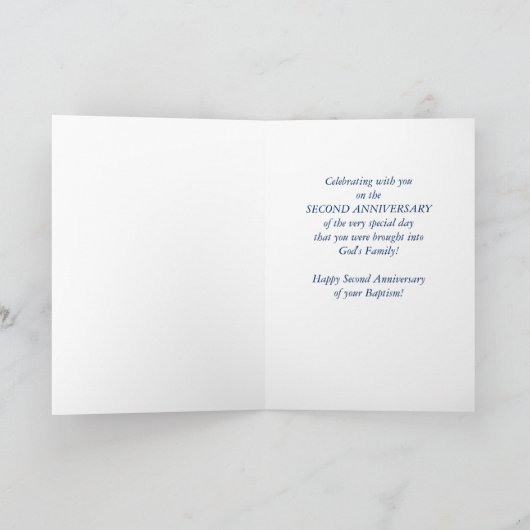 Tweede Jubileum van de doopduif Kaart (Binnen)