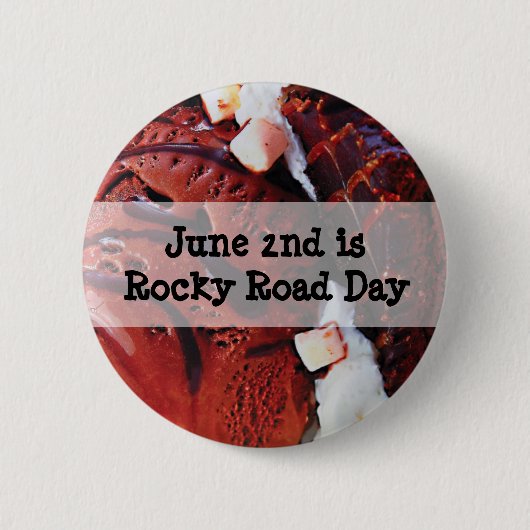 Tweede juni: Nationale Rocky Road Day Funny Holida Ronde Button 5,7 Cm (Voorkant)