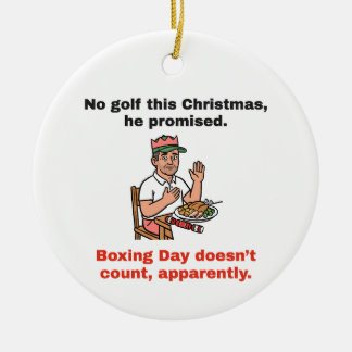 Tweede kerstdag telt niet mee: Grappig golfkerstfe Keramisch Ornament