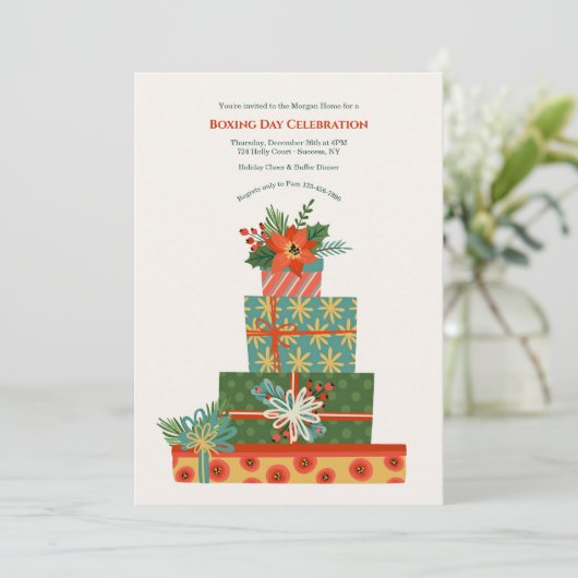 Tweede Kerstdag Uitnodiging (Staand voorkant)