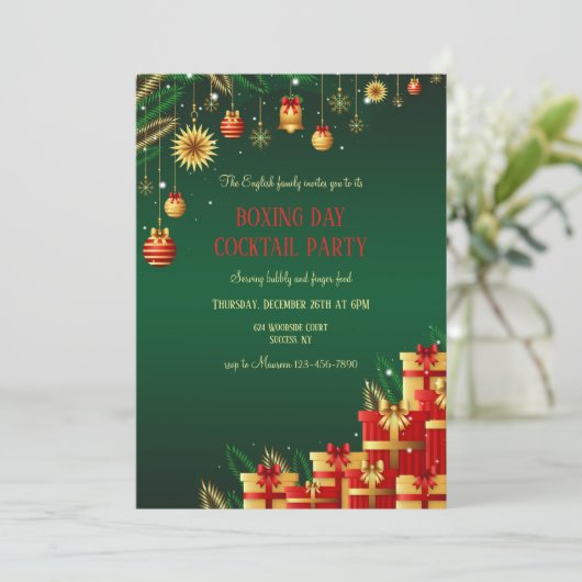 Tweede Kerstdag Uitnodiging (Staand voorkant)