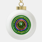 Tweede kerstkerst met pantserde kerst keramische bal ornament (Voorkant)