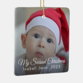 Tweede Kerstmis Aangepaste serie Foto tekst Sjablo Keramisch Ornament (Rechts)