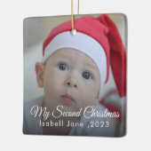 Tweede Kerstmis Aangepaste serie Foto tekst Sjablo Keramisch Ornament (Links)