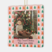 Tweede Kerstmis Aangepaste serie Foto tekst Sjablo Keramisch Ornament (Links)