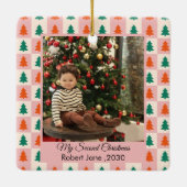 Tweede Kerstmis Aangepaste serie Foto tekst Sjablo Keramisch Ornament (Achterkant)