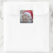 Tweede Kerstmis Aangepaste serie Foto tekst Sjablo Vierkante Sticker (Tas)