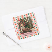 Tweede Kerstmis Aangepaste serie Foto tekst Sjablo Vierkante Sticker (Envelop)