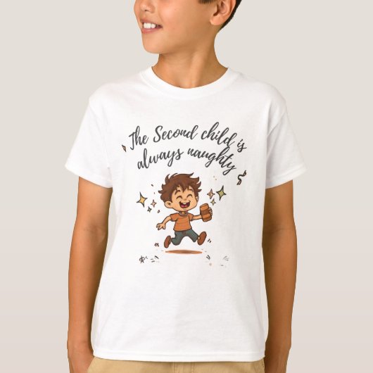 Tweede kind is altijd stout t-shirt (Voorkant)