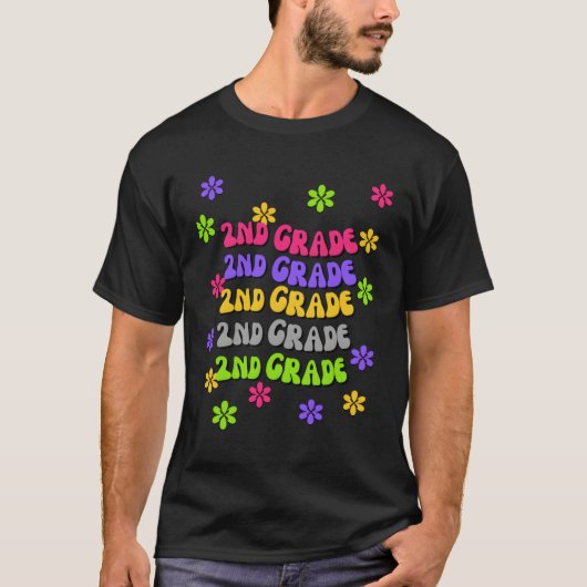 Tweede klas 2e Daisy Retro T-shirt (Voorkant)