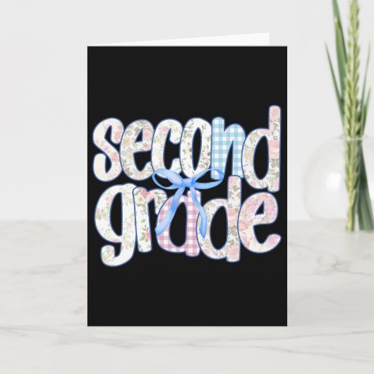 Tweede klas Coquette Strik Leraren Kinderen Eerste Kaart (Voorkant)
