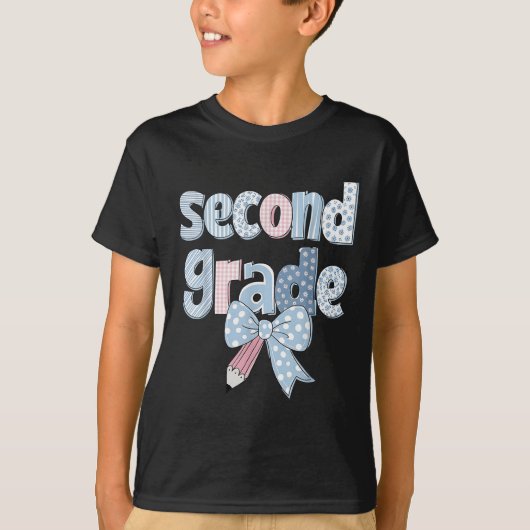 Tweede klas Coquette strik potlood eerste dag teru T-shirt (Voorkant)