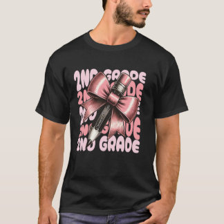 Tweede klas docent Kinder Coquette Bow Pencil Teru T-shirt