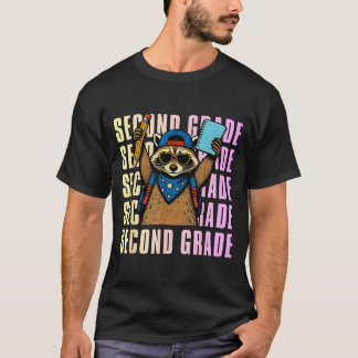 Tweede klas grappige wasbeer terug naar school 2e t-shirt