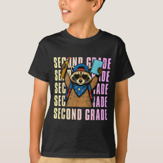 Tweede klas grappige wasbeer terug naar school 2e t-shirt
